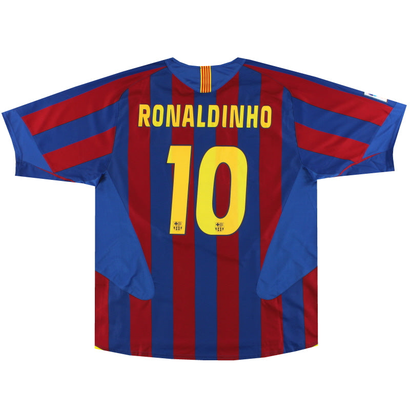 2005-06 Barcelona Home Shirt Ronaldinho #10 *Mint* S Football Shirt