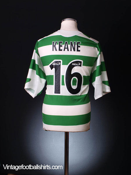 2005-06 Celtic Home Shirt Keane #16 XL Football Shirt