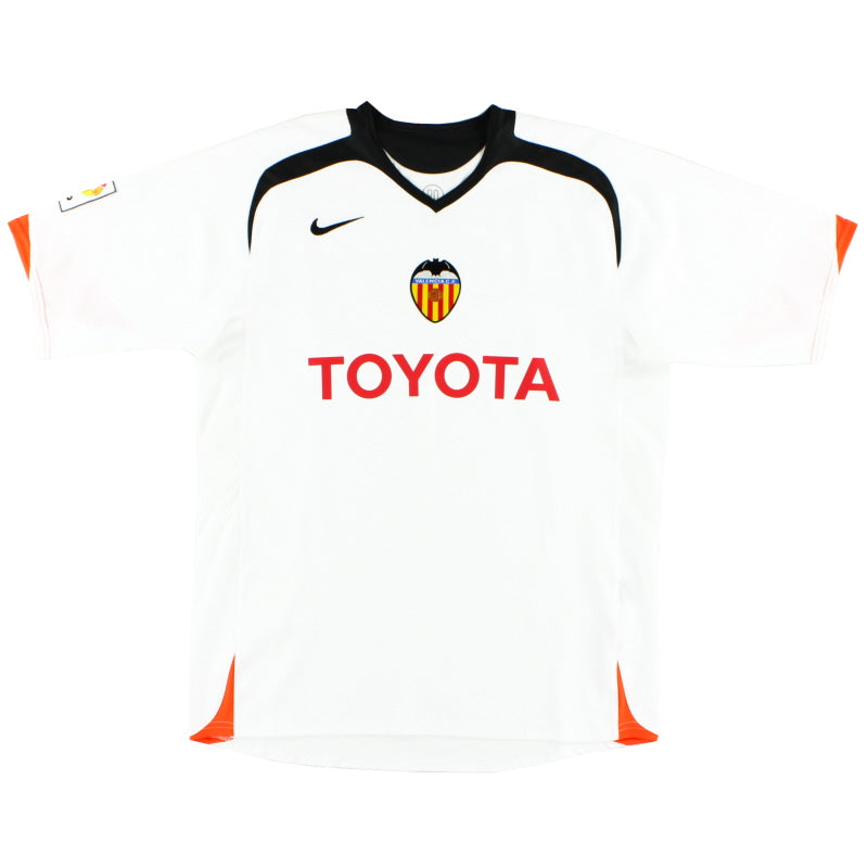 2005-06 Valencia Home Shirt *Mint* L Football Shirt