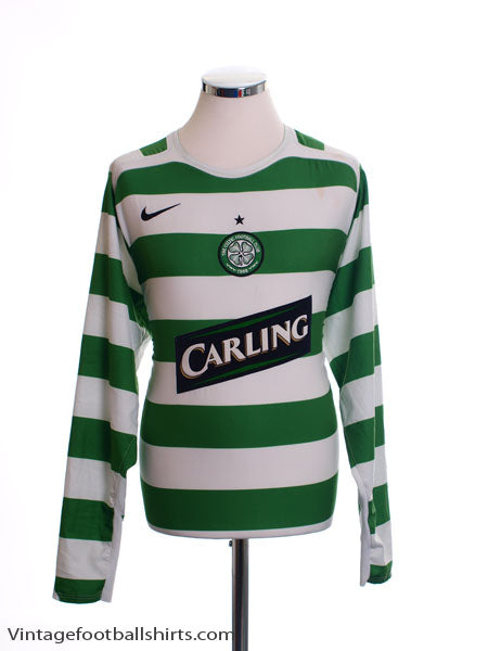 2005-07 Celtic Home Shirt L/S L Football Shirt