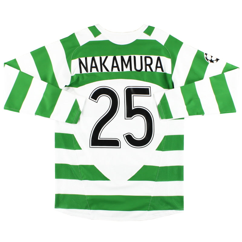 2005-07 Celtic Nike Player Issue CL Home Shirt Nakamura #25 L/S M Football Shirt