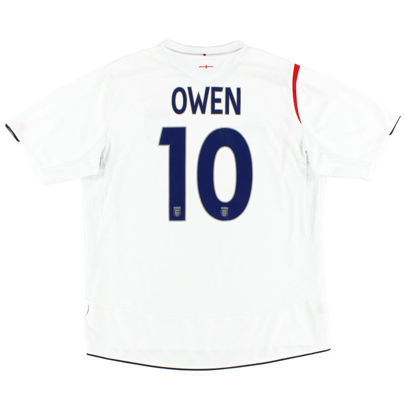 2005-07 England Home Shirt Owen #10 XL Football Shirt
