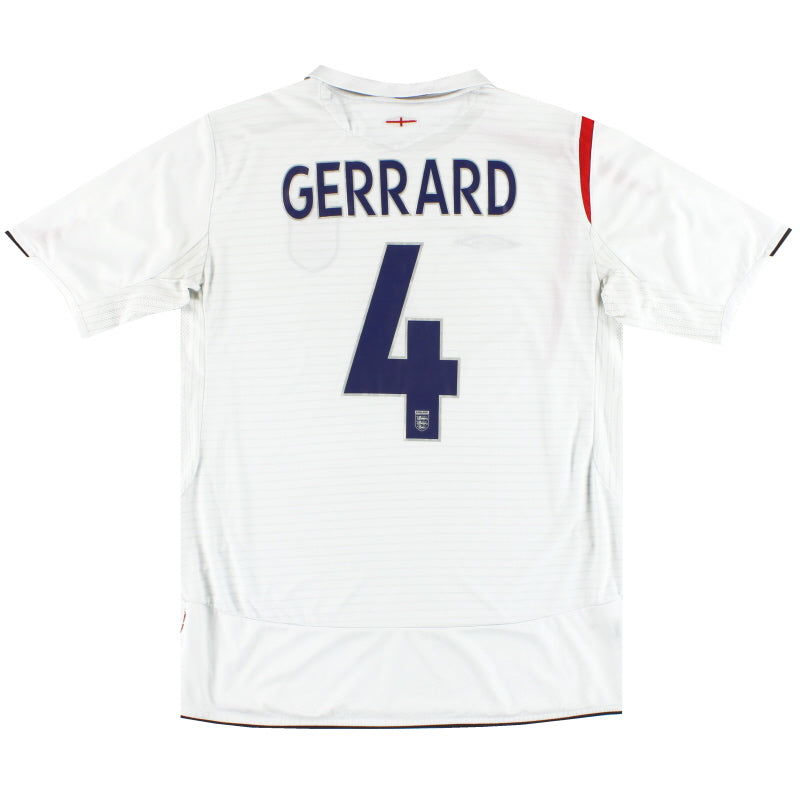 2005-07 England Umbro Home Shirt Gerrard #4 L Football Shirt