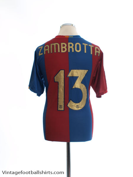 2006-07 Barcelona Home Shirt Zambrotta #13 L Football Shirt