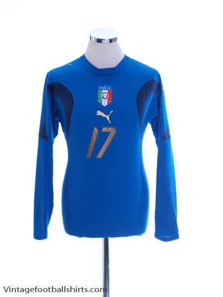2006-07 Italy Player Issue Home Shirt #17 L/S Women's 14 Football Shirt