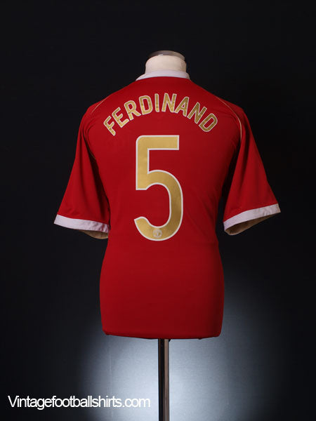 2006-07 Manchester United Champions League Home Shirt Ferdinand #5 XL Football Shirt