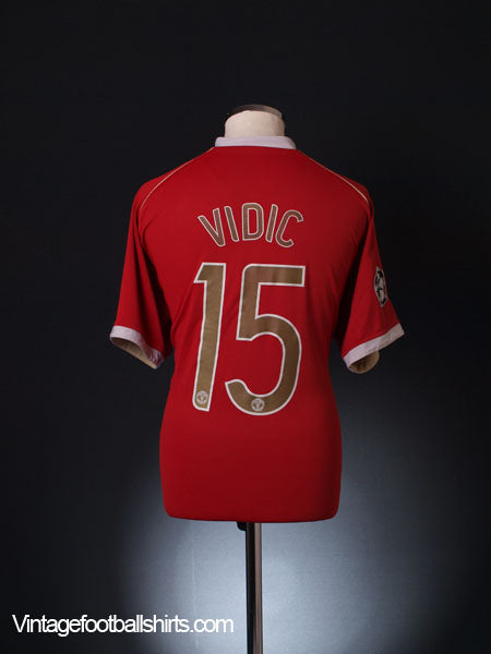 2006-07 Manchester United Champions League Home Shirt Vidic #15 XL Football Shirt