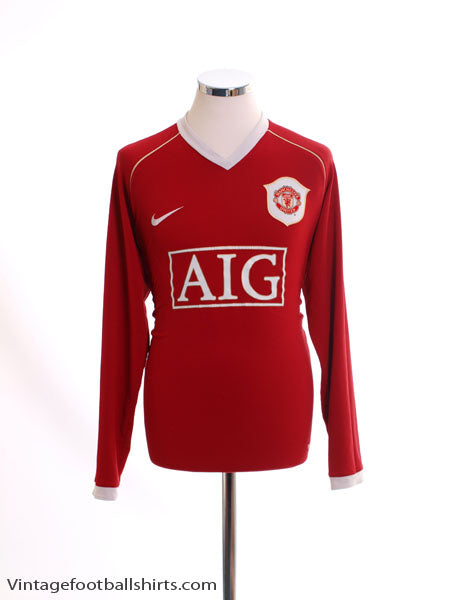 2006-07 Manchester United Home Shirt L/S M Football Shirt