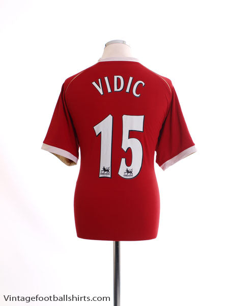 2006-07 Manchester United Home Shirt Vidic #15 L Football Shirt