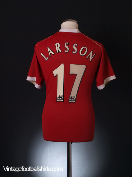 2006-07 Manchester United Home Shirt Larsson #17 M Football Shirt
