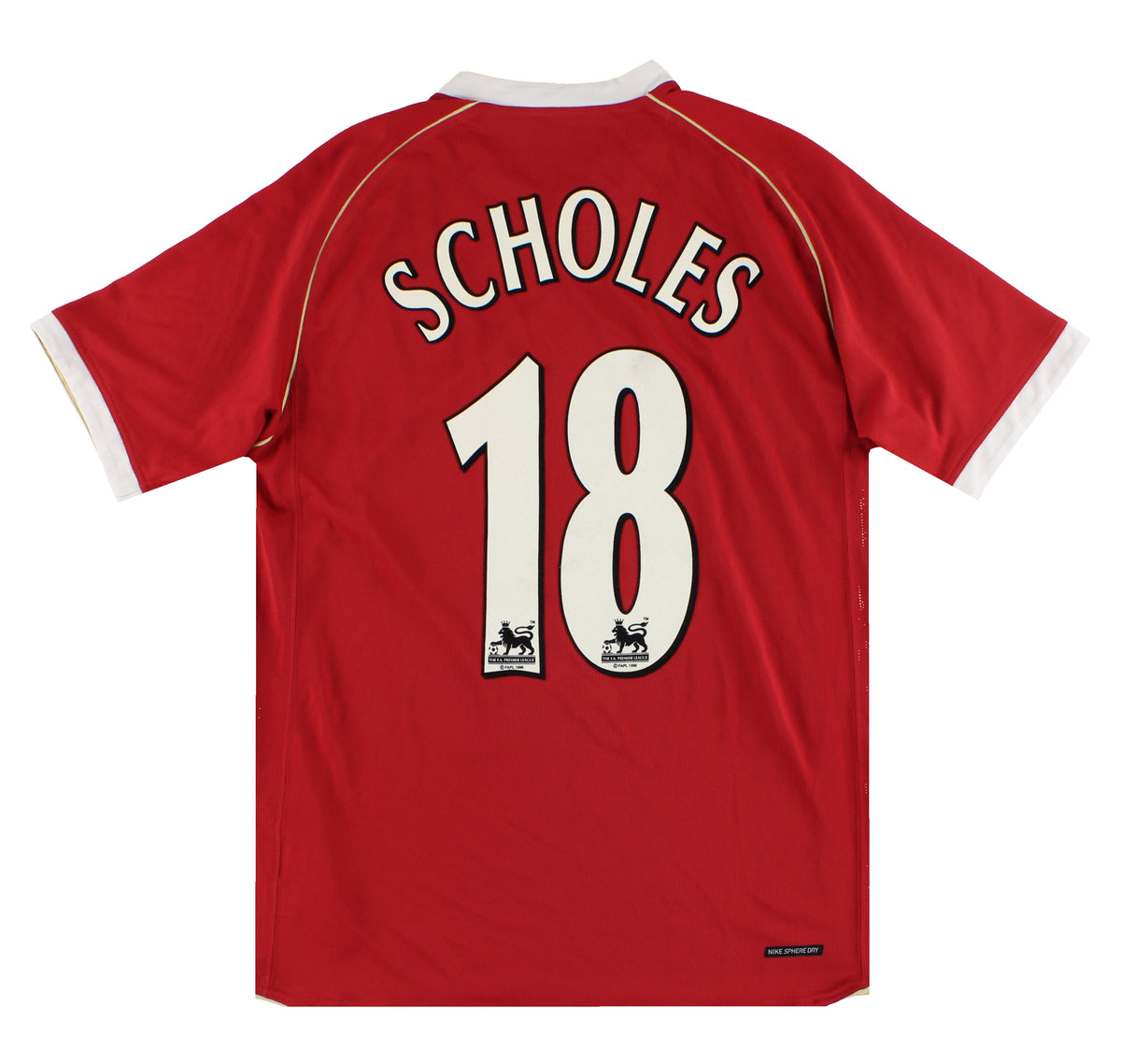 2006-07 Manchester United Nike Home Shirt Scholes #18 *Mint* L