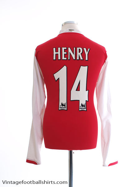 2006-08 Arsenal Player Issue Home Shirt Henry #14 L/S L Football Shirt