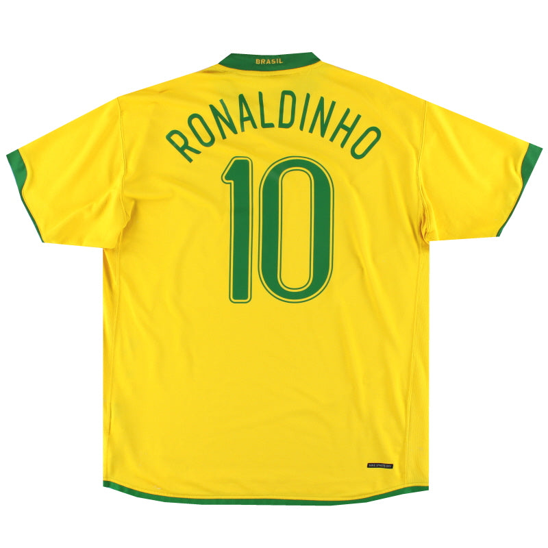 2006-08 Brazil Home Shirt Ronaldinho #10 XL Football Shirt