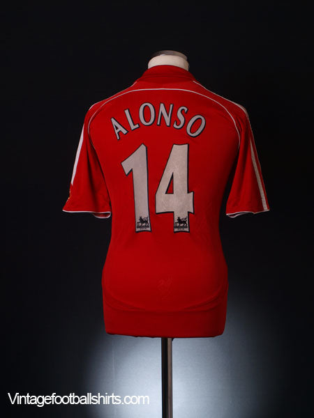 2006-08 Liverpool Home Shirt Alonso #14 L Football Shirt