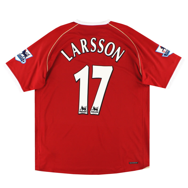 2006-08 Manchester United Nike Home Shirt Larsson #17 *As New* XL Football Shirt