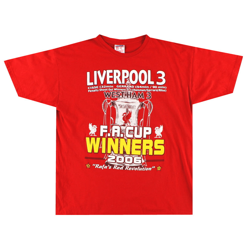 2006 Liverpool Reebok 'F.A Cup Winners' Graphic Tee XL T-Shirt