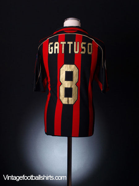 2007-08 AC Milan Serie A Match Issue Home Shirt Gattuso #8 Football Shirt