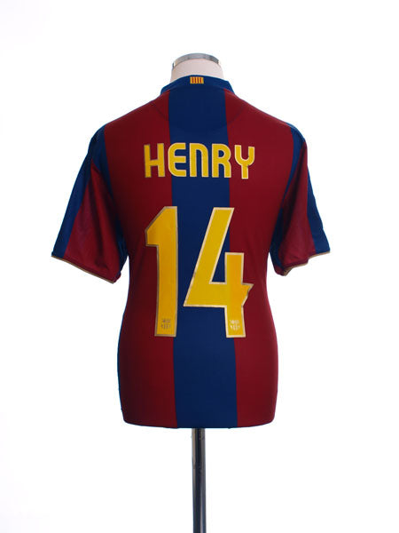 2007-08 Barcelona Home Shirt Henry #14 L Football Shirt