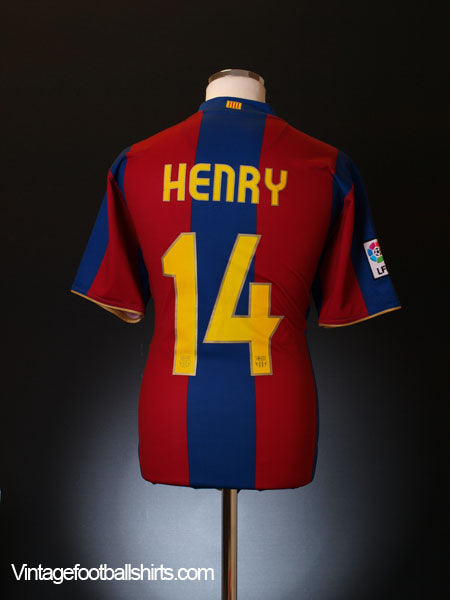2007-08 Barcelona Home Shirt Henry #14 L Football Shirt
