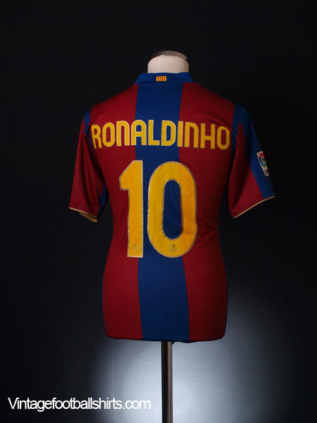 2007-08 Barcelona Home Shirt Ronaldinho #10 M Football Shirt