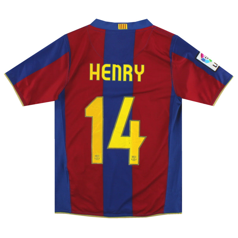 2007-08 Barcelona Nike Home Shirt Henry #14 S.Boys Football Shirt