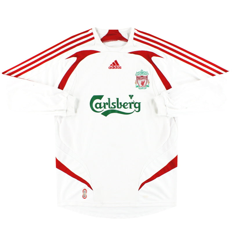 2007-08 Liverpool adidas Away Shirt L/S M Football Shirt