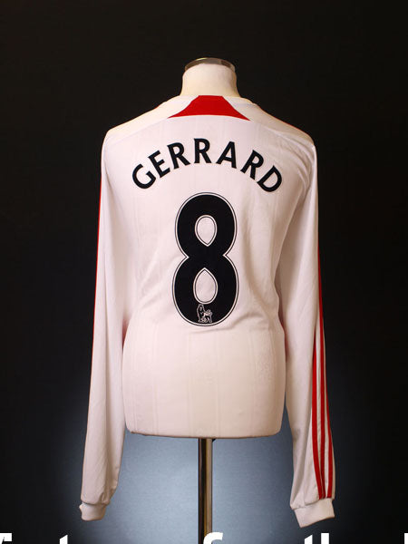 2007-08 Liverpool Away Shirt Gerrard #8 L/S XXL Football Shirt