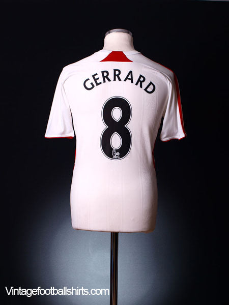 2007-08 Liverpool Away Shirt Gerrard #8 M Football Shirt