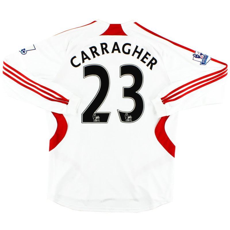 2007-08 Liverpool adidas Match Worn Away Shirt Carragher #23 L/S Football Shirt
