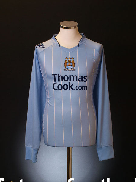 2007-08 Manchester City Home Shirt L/S L Football Shirt