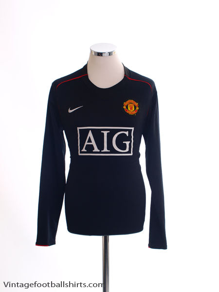 2007-08 Manchester United Away Shirt L/S M Football Shirt