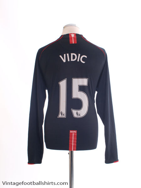 2007-08 Manchester United Nike Away Shirt Vidic #15 L/S XL Football Shirt