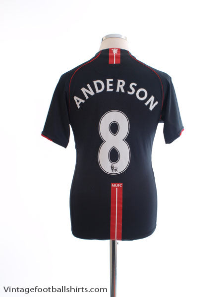 2007-08 Manchester United Nike Away Shirt Anderson #8 S Football Shirt