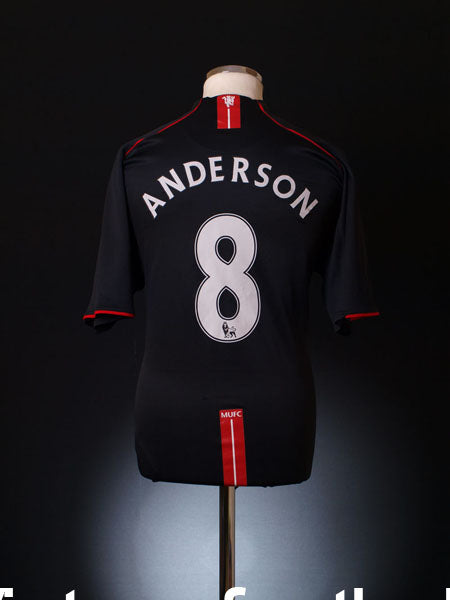 2007-08 Manchester United Away Shirt Anderson #8 XL Football Shirt