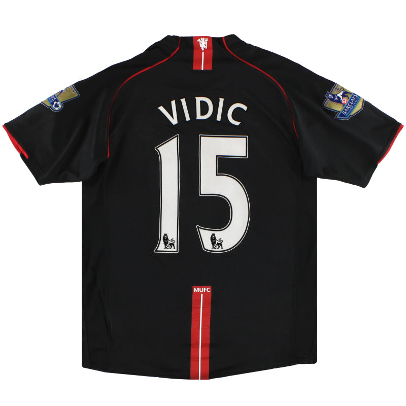 2007-08 Manchester United Nike Away Shirt Vidic #15 L Football Shirt