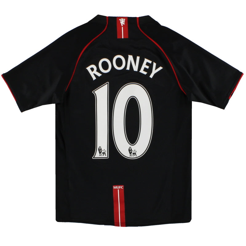 2007-08 Manchester United Nike Away Shirt Rooney #10 L.Boys Football Shirt