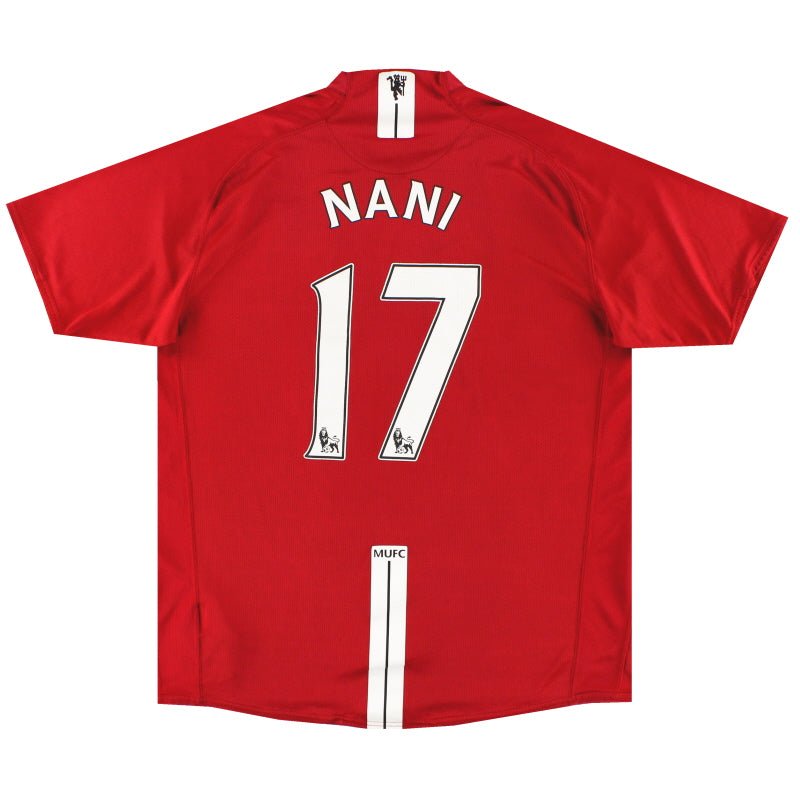 2007-08 Manchester United Nike Home Shirt Nani #17 L Football Shirt