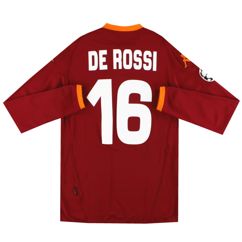 2007-08 Roma Kappa PI Home Shirt De Rossi #16 L/S *As New* XL Football Shirt