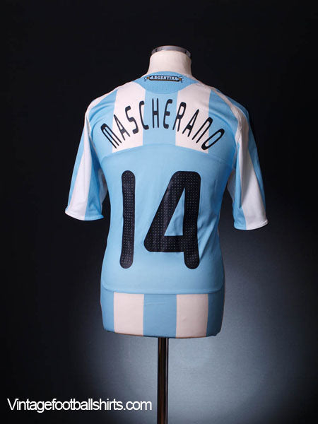 2007-09 Argentina Home Shirt Mascherano #14 M Football Shirt