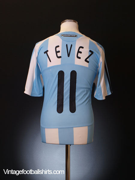 2007-09 Argentina Home Shirt Tevez #11 M Football Shirt