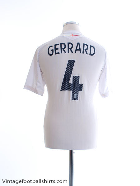 2007-09 England Home Shirt Gerrard #4 M Football Shirt