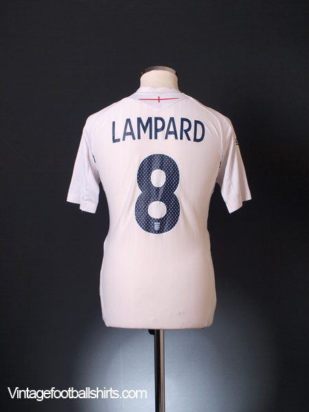 2007-09 England Home Shirt Lampard #8 S Football Shirt