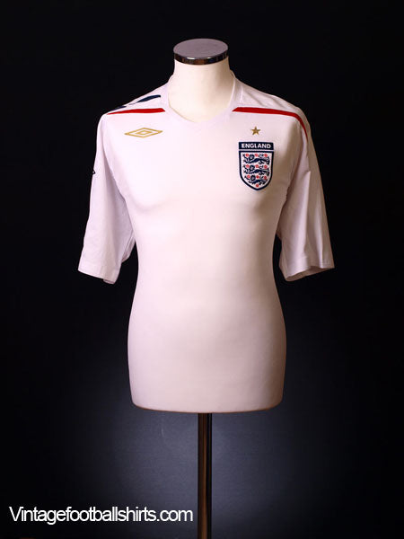 2007-09 England Home Shirt M Football Shirt