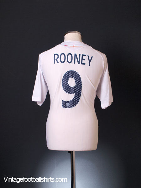 2007-09 England Home Shirt Rooney #9 L Football Shirt