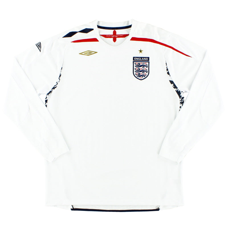 2007-09 England Umbro Home Shirt L/S L Football Shirt
