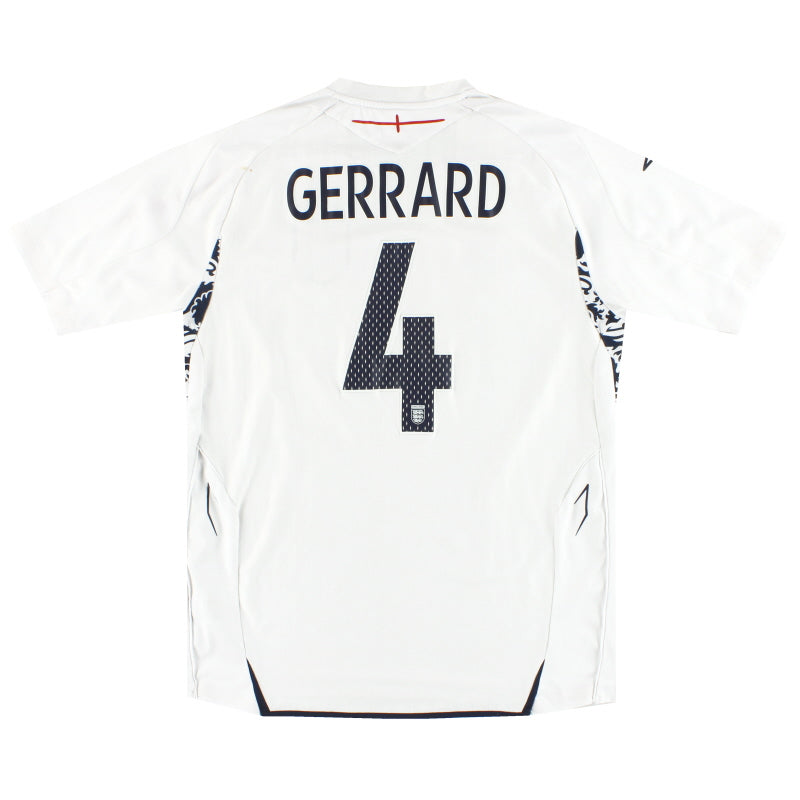 2007-09 England Umbro Home Shirt Gerrard #4 *Mint* M Football Shirt