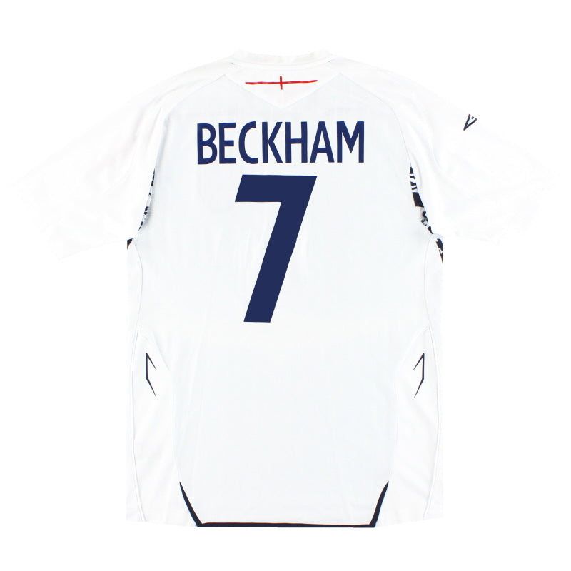 2007-09 England Umbro Home Shirt Beckham #7 *As New* S Football Shirt