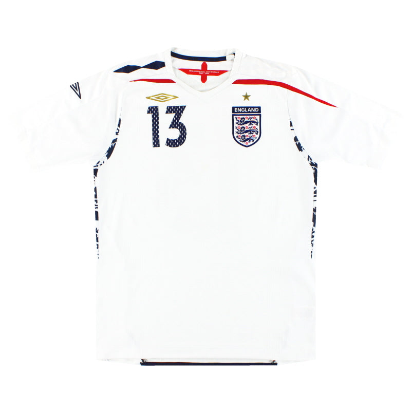 2007-09 England Umbro Home Shirt #13 L Football Shirt