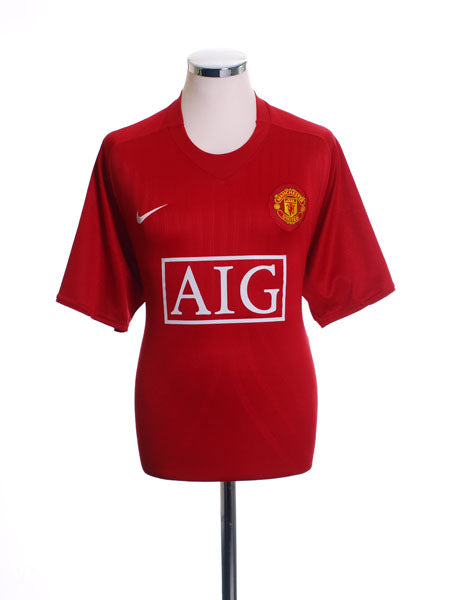 2007-09 Manchester United Home Shirt L Football Shirt
