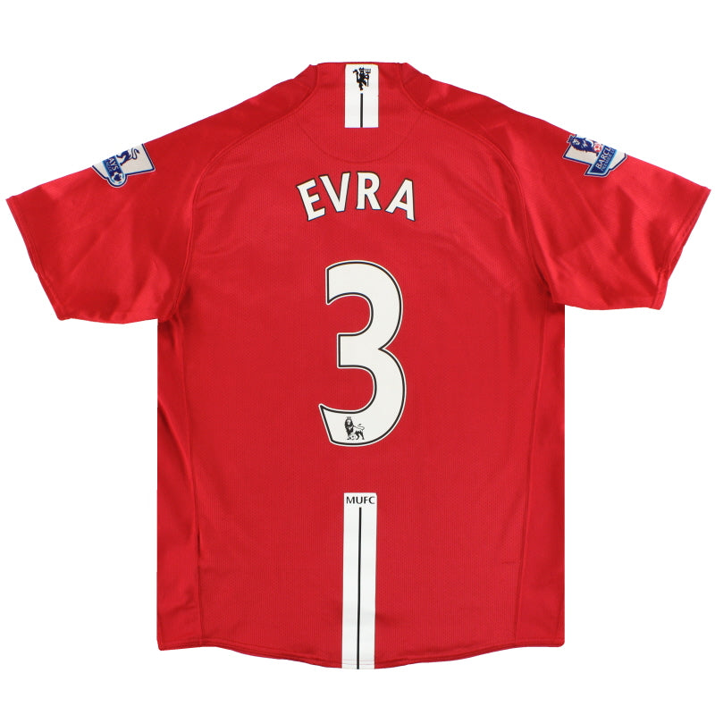 2007-09 Manchester United Nike Home Shirt Evra #3 M Football Shirt